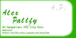 alex pallfy business card